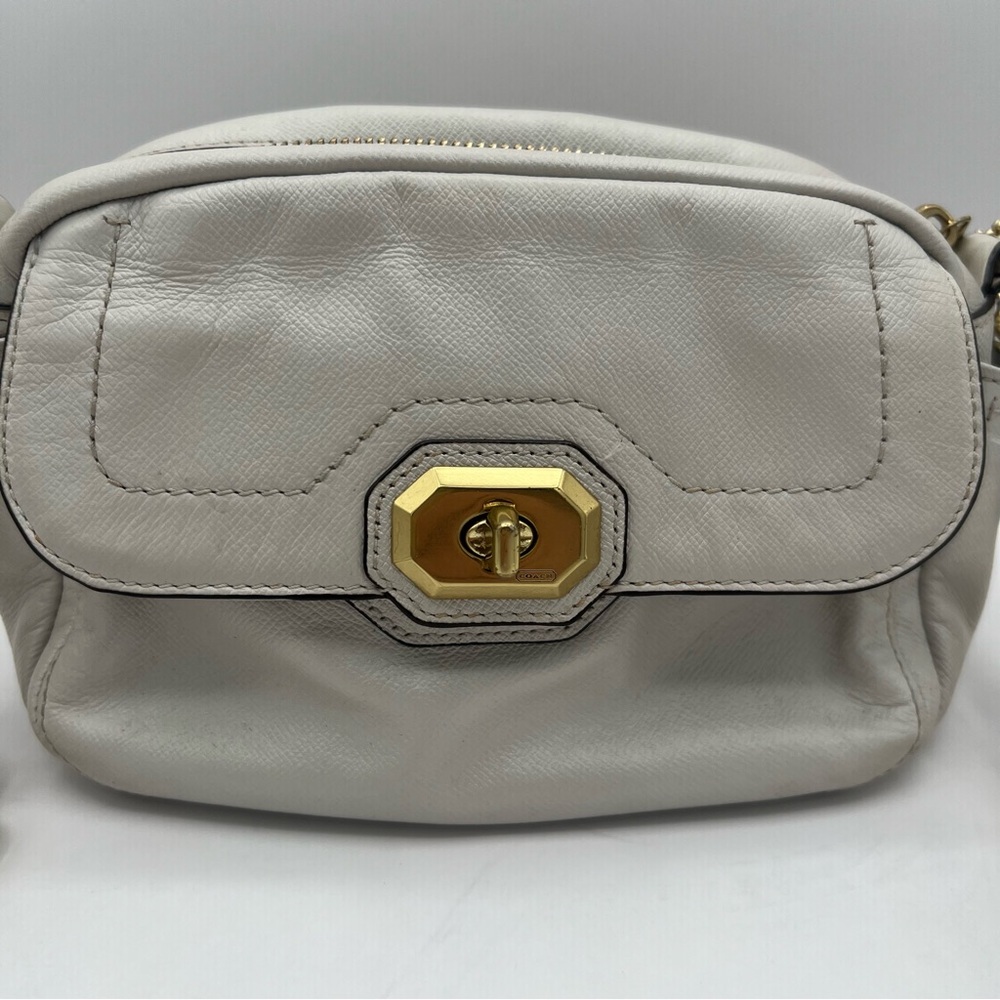 Coach Cream and Gold Campbell Turnlock Camera Bag